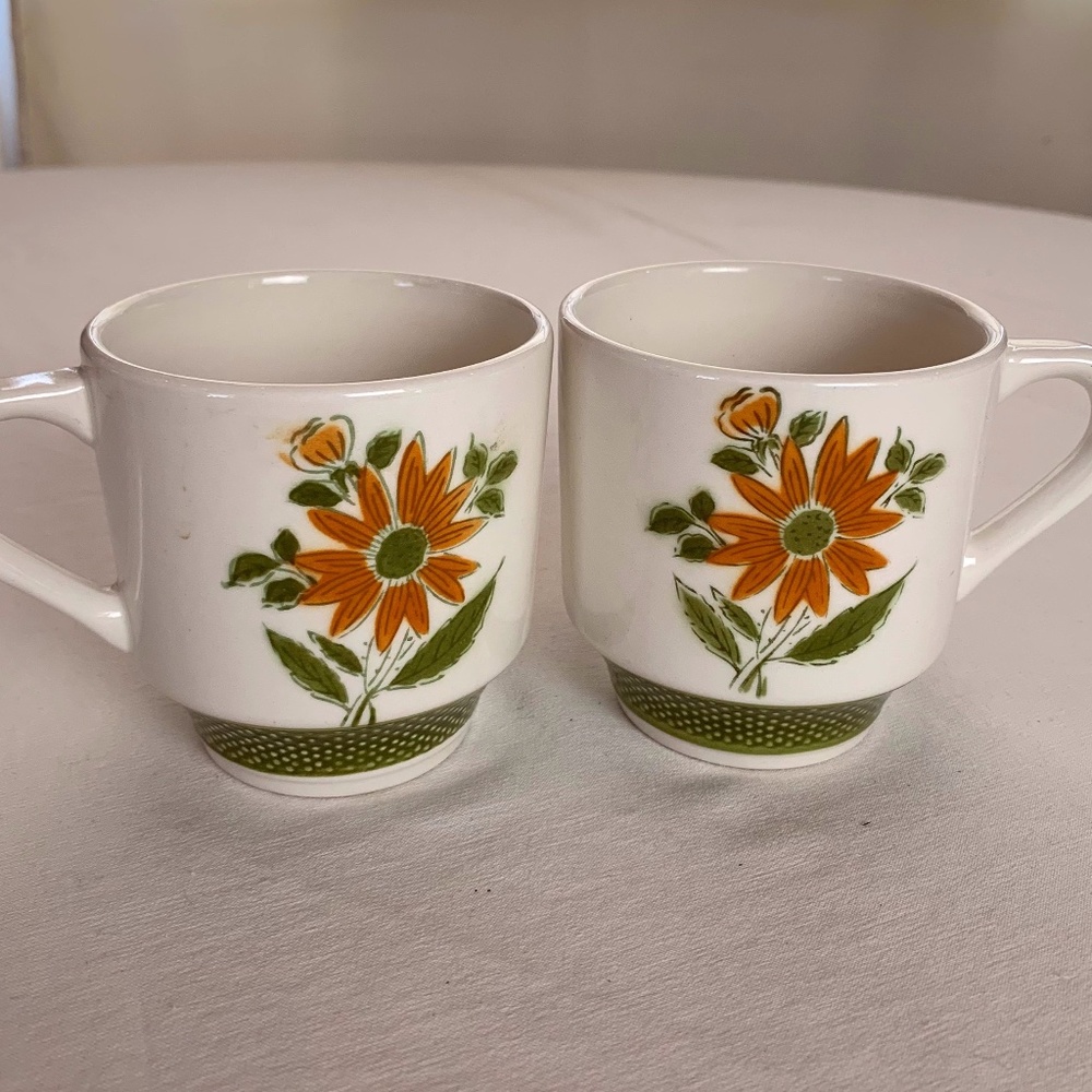EUC!!! Set of 2 Vintage Bellegay Ironstone Pattern 4292 Coffee Tea Cups Mugs